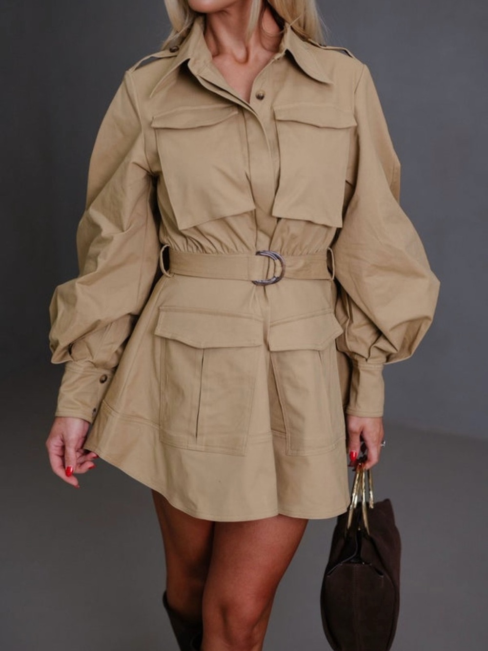 Fore Tan Utility Jacket with Front Flap Pockets